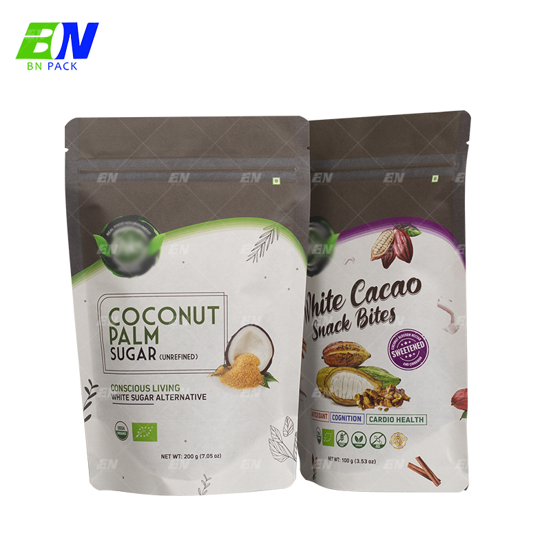 Poket boleh terbiodegradasi sepenuhnya kantung doypacks boleh kompos untuk pembungkusan makanan kering