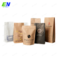 Kantung Pembungkusan Makanan Kertas Kraft Beg Kopi Berdiri Pembungkusan Beg Beg Poket Zip untuk Makanan