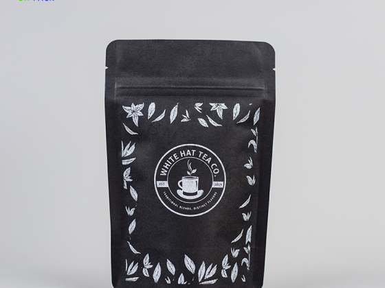 Beg Kopi Kertas Kraft Hitam Mesra Alam Pembungkusan Beg Poket Zip untuk Makanan