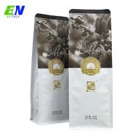 Ricicla i sacchetti di imballaggio per chicchi di caffè a fondo piatto con sigillo a otto lati stampati personalizzati da 250 g con valvola