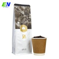 Ricicla i sacchetti di imballaggio per chicchi di caffè a fondo piatto con sigillo a otto lati stampati personalizzati da 250 g con valvola