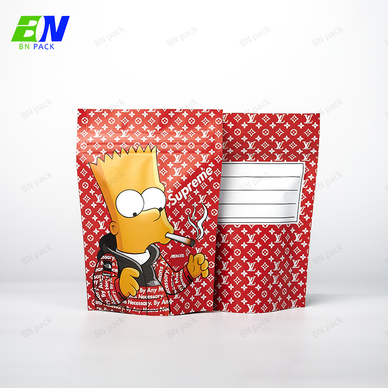 Sacchetto di cibo Doypack stampato personalizzato Soft Touch Borse in Mylar Borsa di cannabis con cerniera a prova di bambino