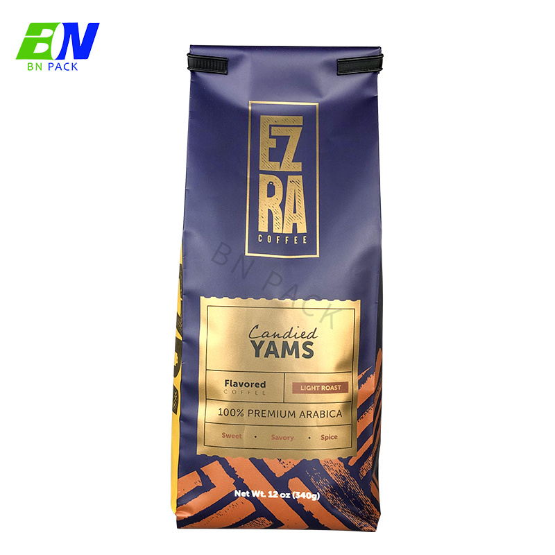 Poket Gusset Sisi UV Penghalang Tinggi Mat Permukaan Pakej Biji Kopi Tersuai