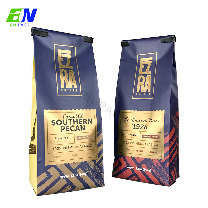 Poket Gusset Sisi UV Penghalang Tinggi Mat Permukaan Pakej Biji Kopi Tersuai
