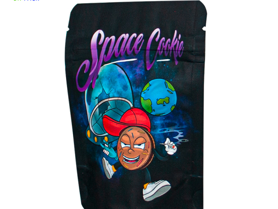 Soft touch finish mylar väska stå-påse med barnsäker dragkedja