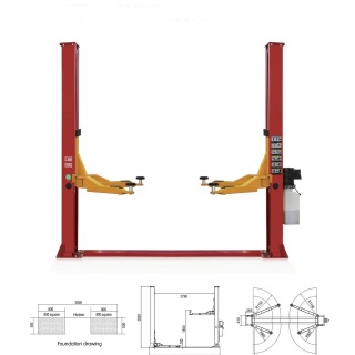 3.5T Two Post Lift Of Bilateral Manual Release
