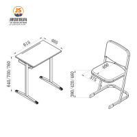Mesa de aula sencilla y moderna con madera maciza