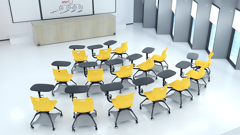 training chairs with writing tablet
