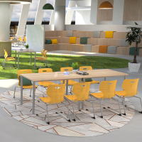 Hot Selling Modern Double Library Table And Chairs