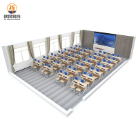 Scrivania e sedia per computer per aula scolastica doppia