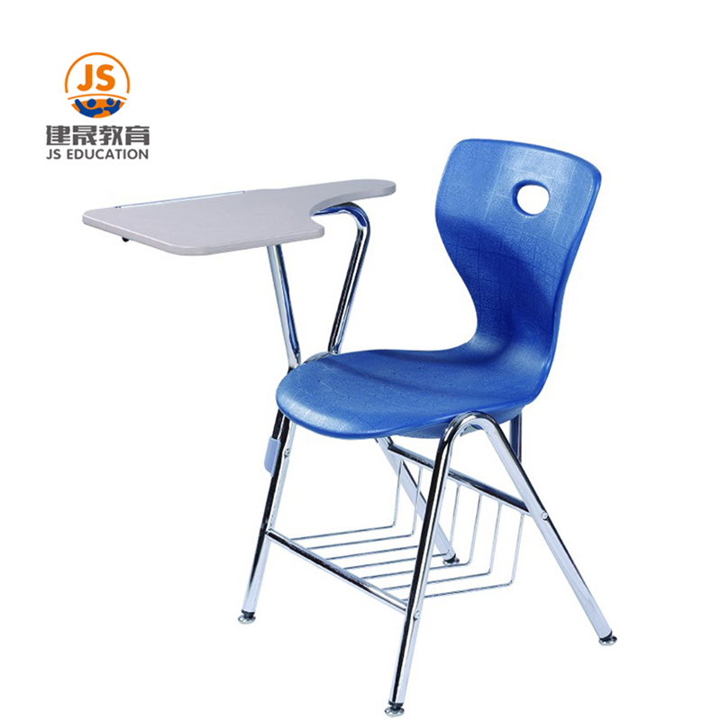 Student chair with folding writing online pad