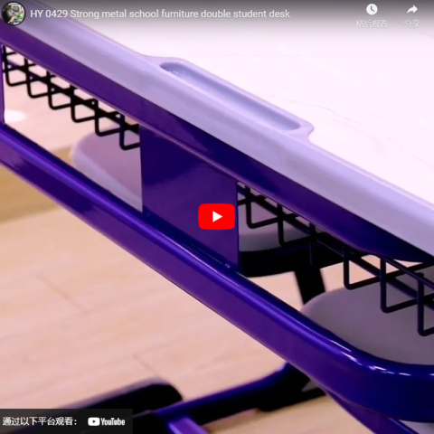 Robusto mobile scolastico in metallo con scrivania doppia per studenti