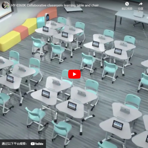 Tavolo e sedia per l'apprendimento collaborativo in classe