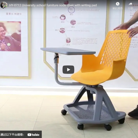 Sedia a nodo per arredo scolastico universitario con tavoletta per scrivere
