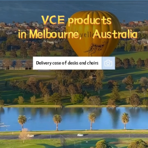 मेलबोर्न, ऑस्ट्रेलिया में वी सी इ उत्पादों की डिलीवरी डेस्क और कुर्सियों का मामला