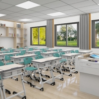 Masă și scaun pentru un singur student de densitate medie