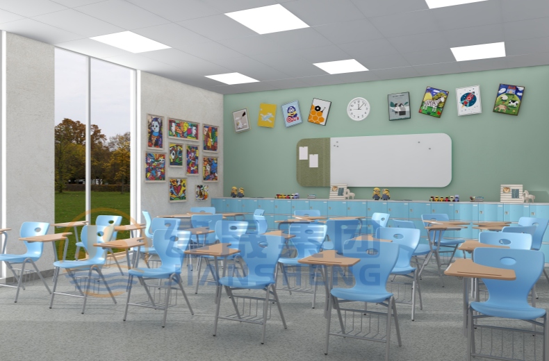 student desks and chairs