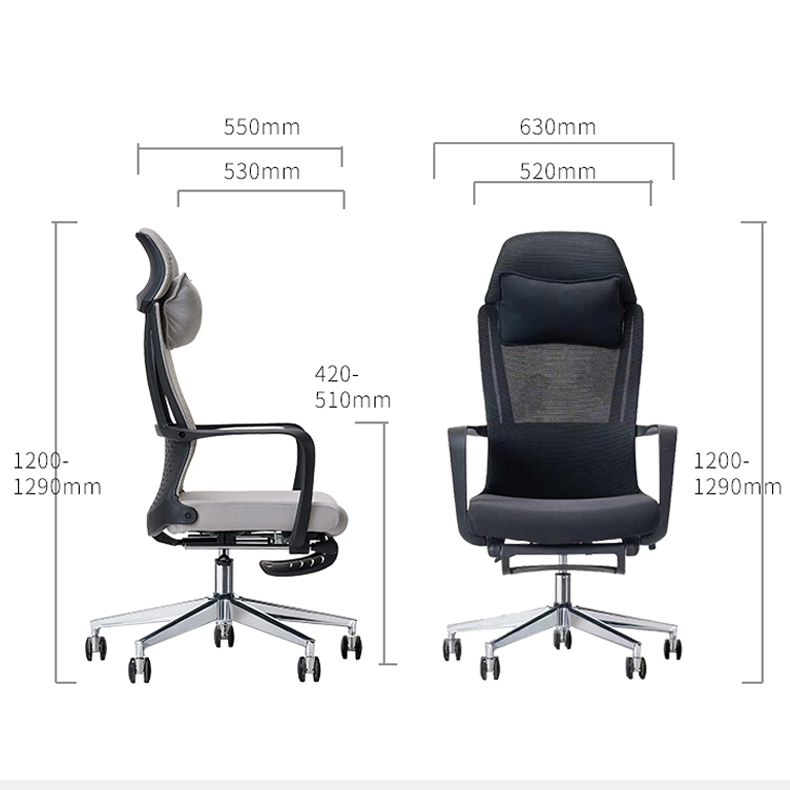 Ergonomischer Bürostuhl mit hoher Rückenlehne, Lehrer-Mittagessenstuhl