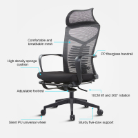 Irodai ebédszünet szék Magas háttámlájú hálós ergonomikus szék kerekekkel