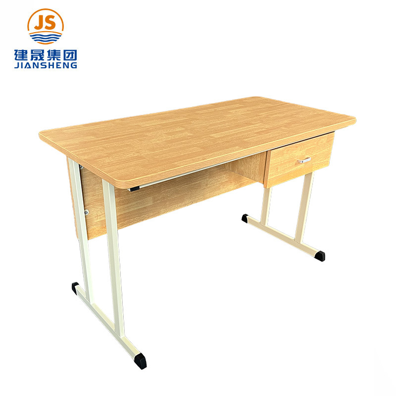 JS Office Mobiler Lehrertisch für den Klassenraum, Schreibtisch aus Holz und Metall