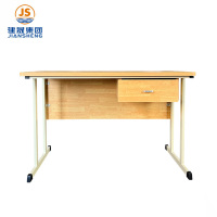 JS Office Mobiler Lehrertisch für den Klassenraum, Schreibtisch aus Holz und Metall