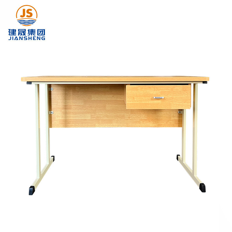 JS Office Mobiler Lehrertisch für den Klassenraum, Schreibtisch aus Holz und Metall