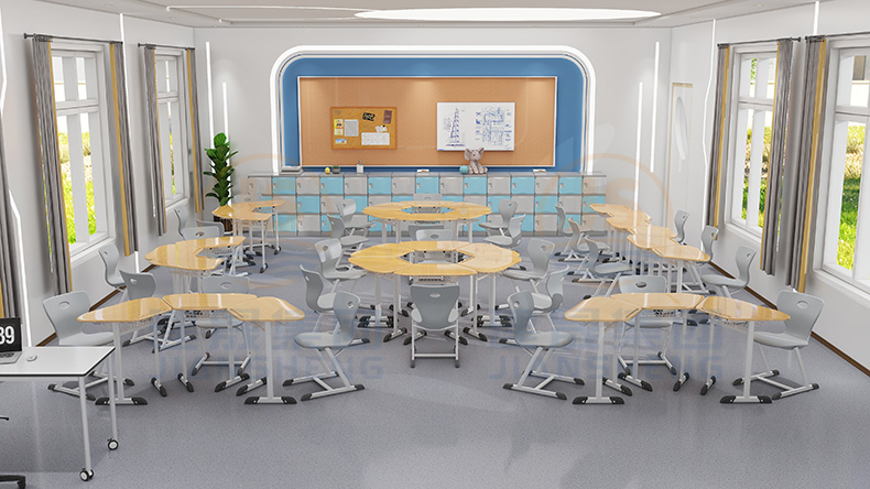 student desks and chairs