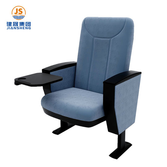 चर्च में बैठने के लिए लेखन पैड और मेज के साथ ऑडिटोरियम कुर्सियाँ