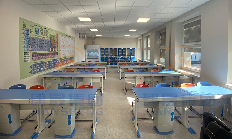 laboratory tables and chairs