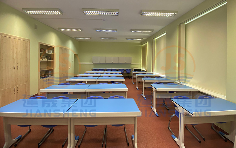 laboratory tables and chairs
