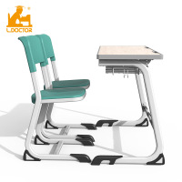 हाई स्कूल के छात्रों के लिए नॉक-डाउन डबल डेस्क और कुर्सी सेट