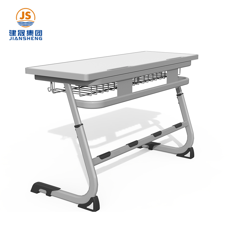 रोमानिया एडजस्टेबल स्टील-वुड डबल स्कूल डेस्क और कुर्सी