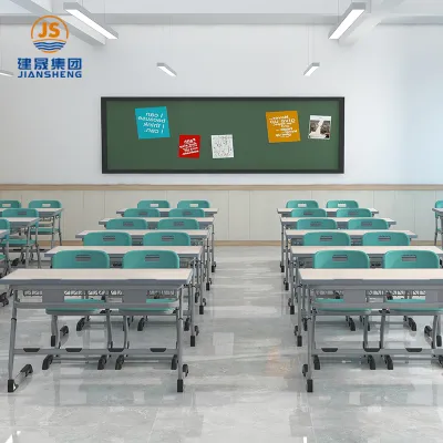 रोमानिया एडजस्टेबल स्टील-वुड डबल स्कूल डेस्क और कुर्सी