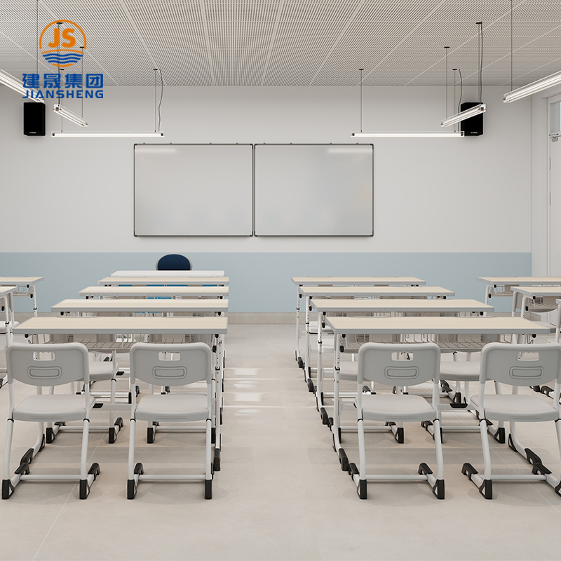 स्कूल के लिए नॉक डाउन डबल स्कूल डेस्क और कुर्सी टेबल