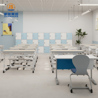 स्कूल के लिए नॉक डाउन डबल स्कूल डेस्क और कुर्सी टेबल