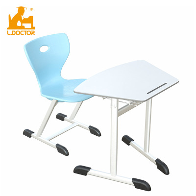 Conjunto de escritorio y silla trapezoidal para estudiantes, mobiliario escolar para Omán