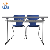 कक्षा के छात्रों के लिए डबल स्कूल डेस्क और कुर्सी सेट