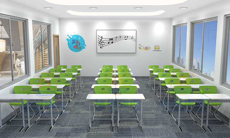 double school desk and chair