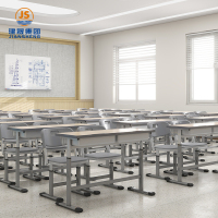 Verstellbares Doppel-Schreibtisch- und Stuhlset für Schüler