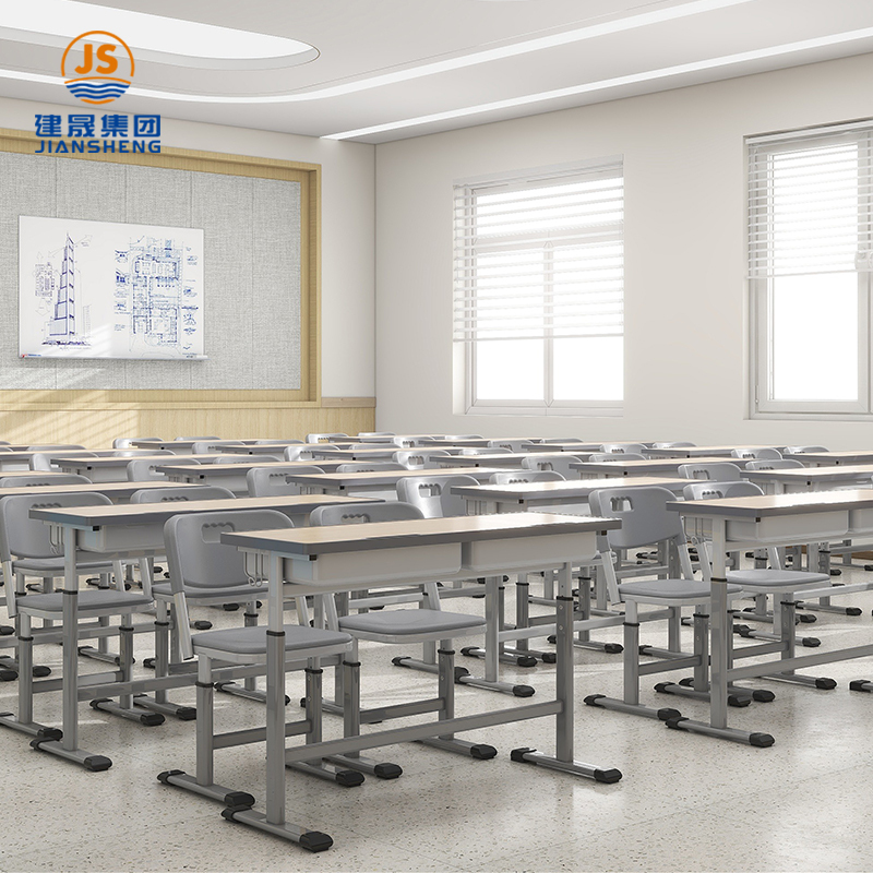 Verstellbares Doppel-Schreibtisch- und Stuhlset für Schüler