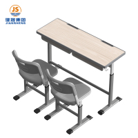 Verstellbares Doppel-Schreibtisch- und Stuhlset für Schüler