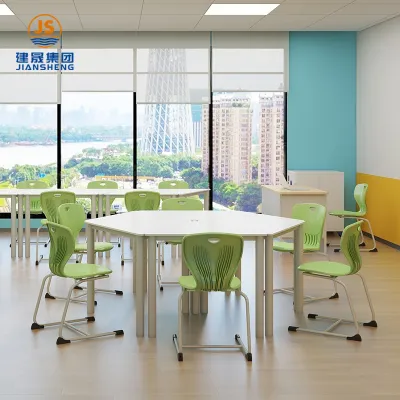 जेएस स्कूल कक्षा फर्नीचर त्रिभुज आकार स्प्लिसिंग छात्र डेस्क