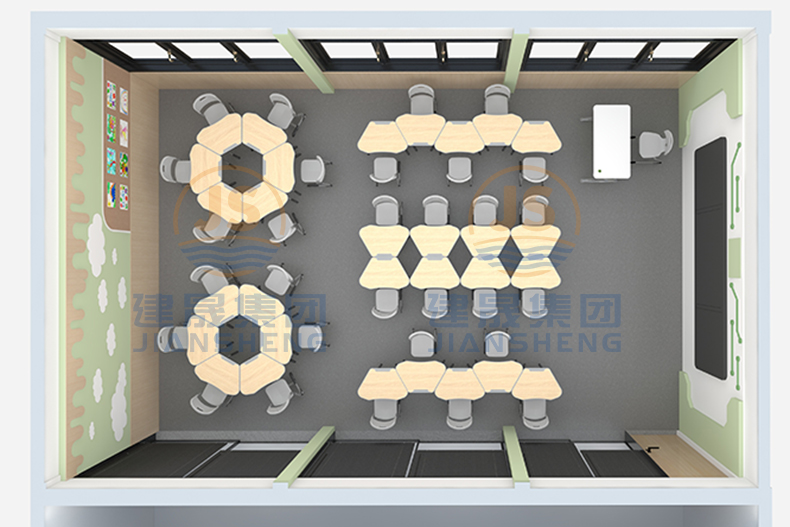 student desks and chairs