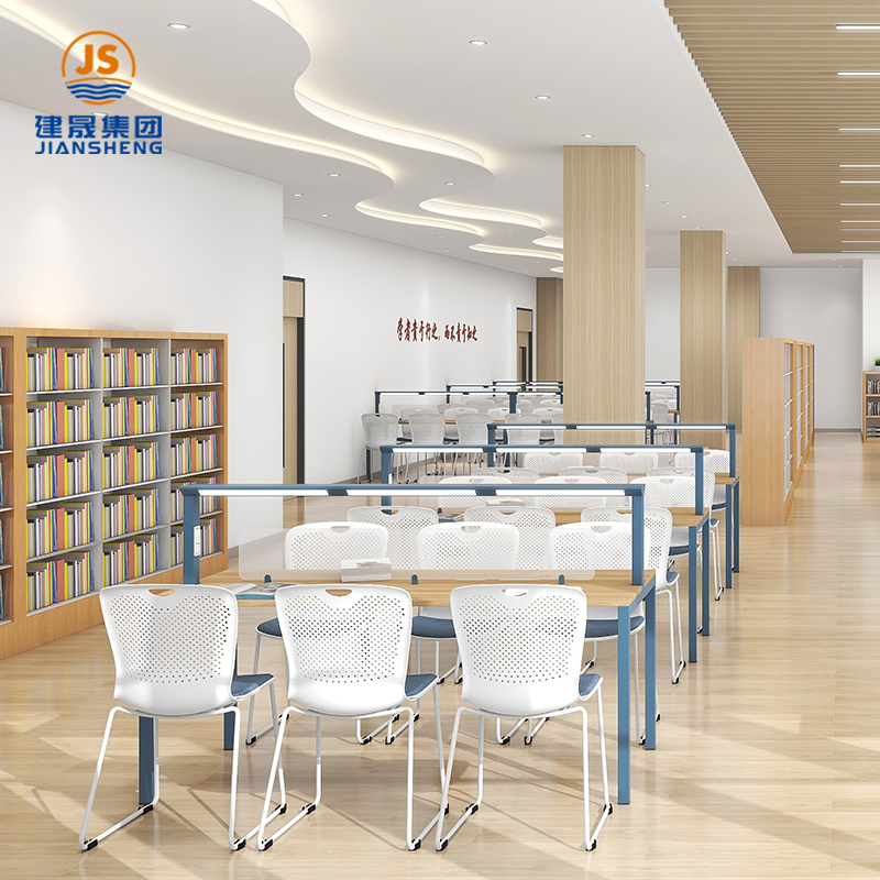 Set di mobili per biblioteca, tavolo da studio e sedia per biblioteche