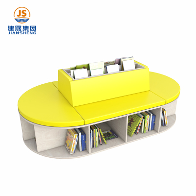 Sofa mit eingebautem Bücherregal für Schulen und Bibliotheken
