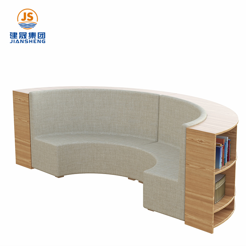 Canapea de bibliotecă cu raft de cărți încorporat pentru studenți și cititori