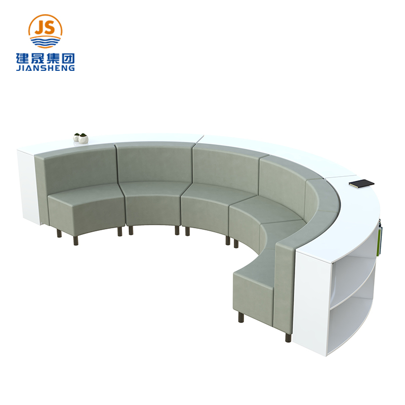 Canapea de bibliotecă cu raft de cărți încorporat pentru studenți și cititori