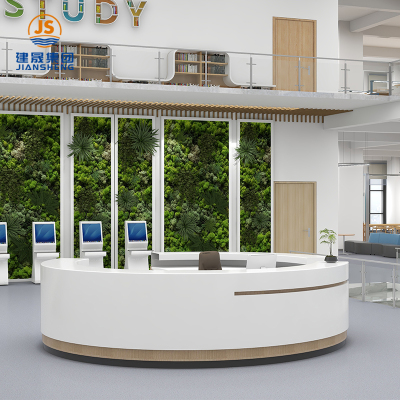 Mostrador de recepción de biblioteca con almacenamiento para escuelas y bibliotecas