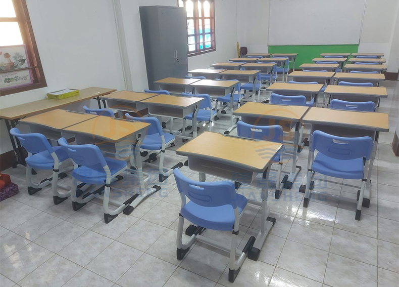 students desks and chairs