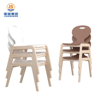 Издржљива столица од пуног дрвета за вртић за учионицу